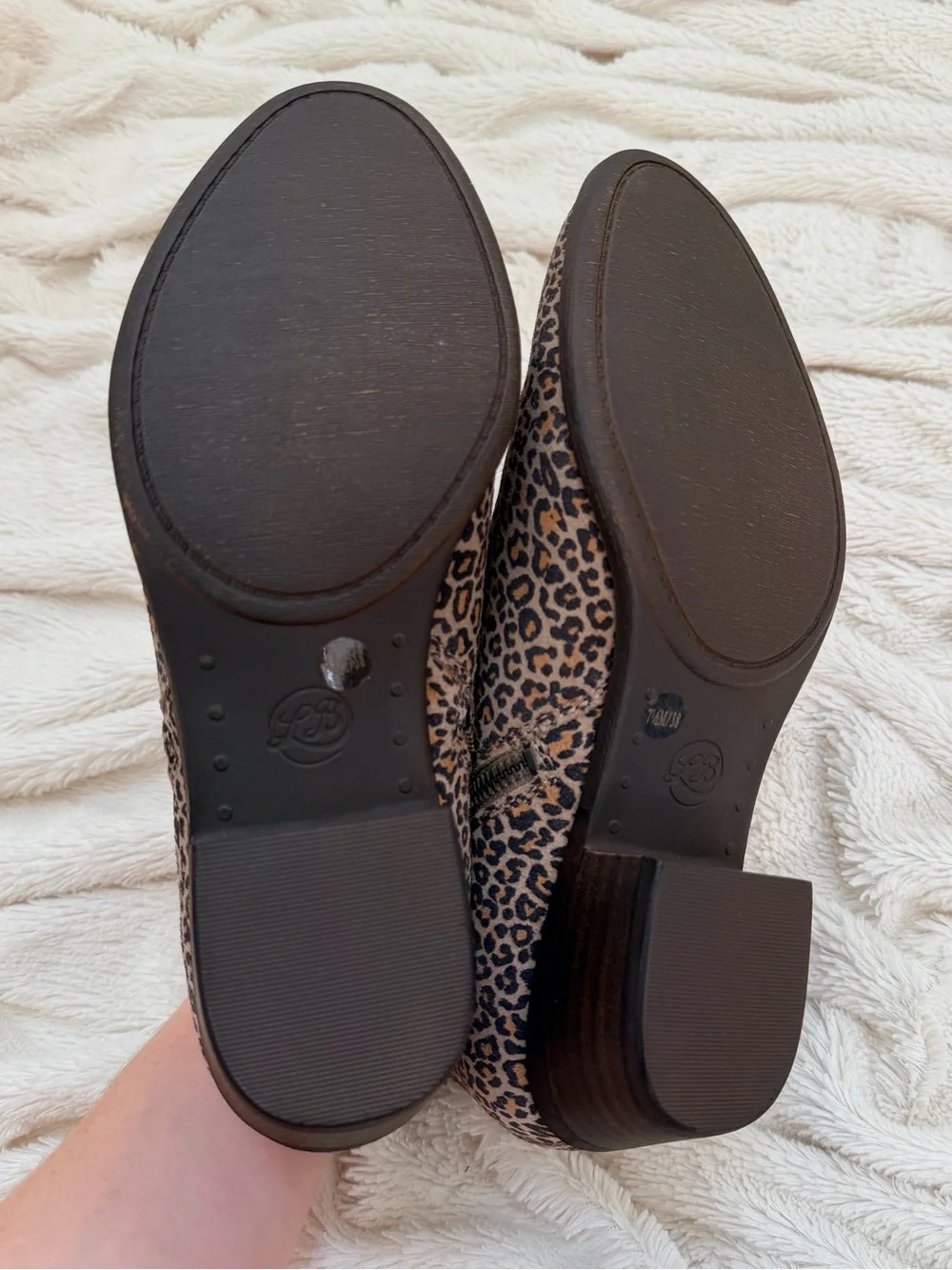 NIB Lucky Brand Basel leather cheetah ankle booties Sz 7.5 women’s